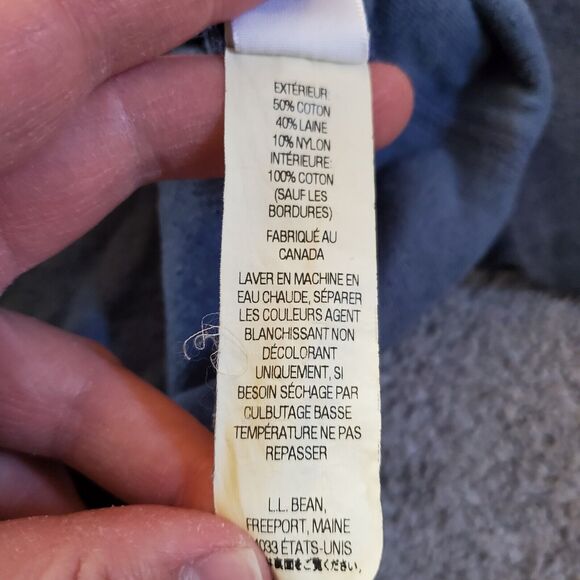 LL Bean Shirt Mens 2XL XXL Blue Gray Lined Wool River Driver Base Layer - Picture 11 of 11